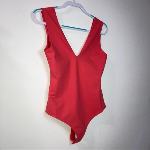Free People Keep It Sleek Bodysuit NEW WITH TAGS Coral - Picture 10 of 16